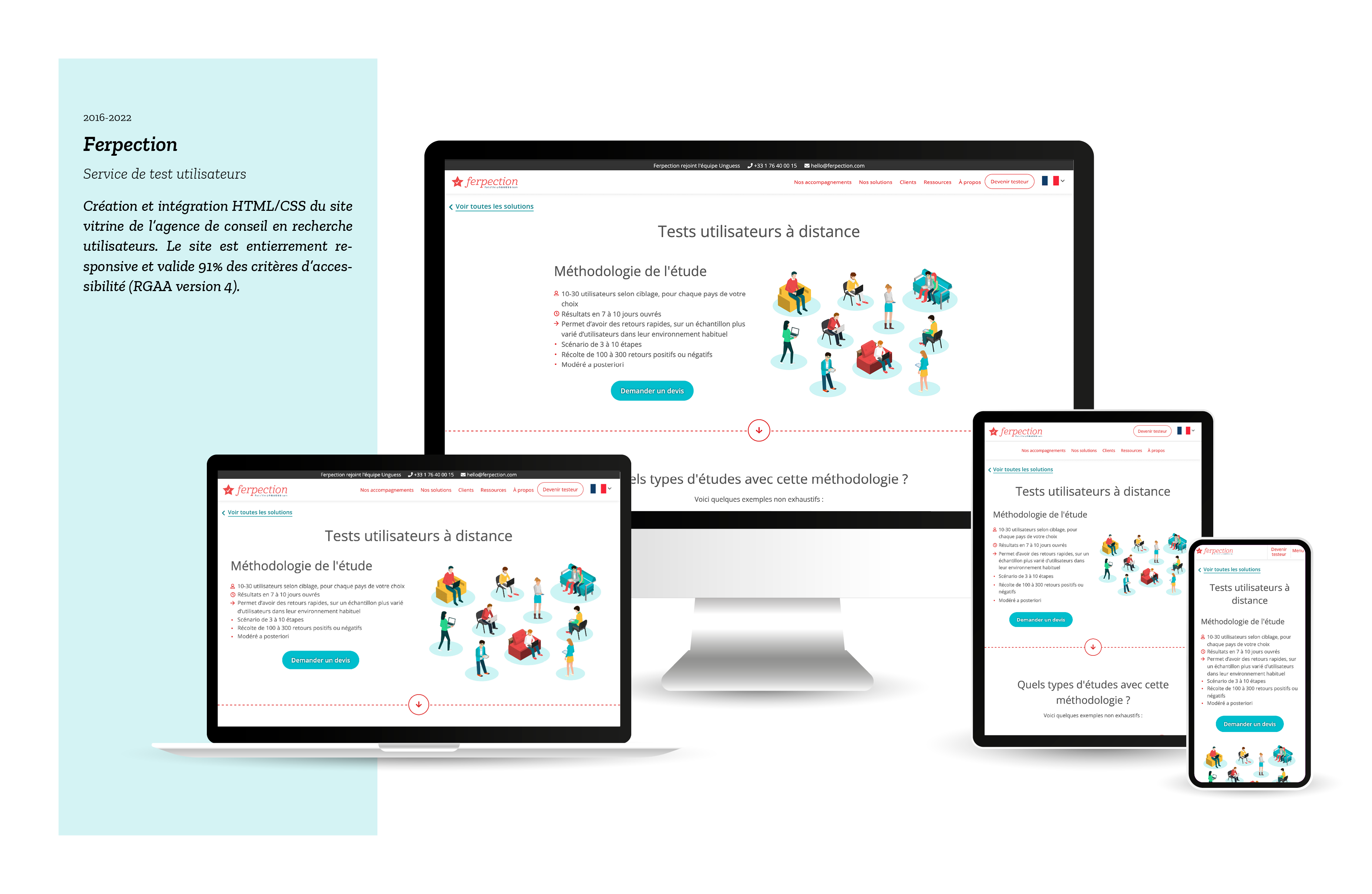 Site Ferpection sur mobile, tablet et bureau.